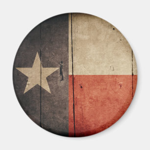 Rugged Wood Texas Flag Magnet