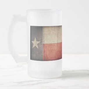 Rugged Wood Texas Flag Mattglas Bierglas