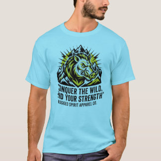RuggedSpiritWild Boar Outdoor Abenteuer Vorne Hint T-Shirt