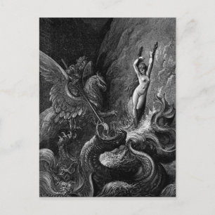 Ruggiero Rettung Angelica durch Gustave Doré Postkarte