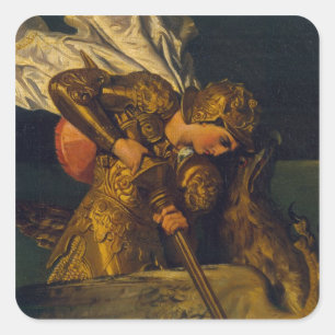 Ruggiero Rettungs-Angelika Quadratischer Aufkleber