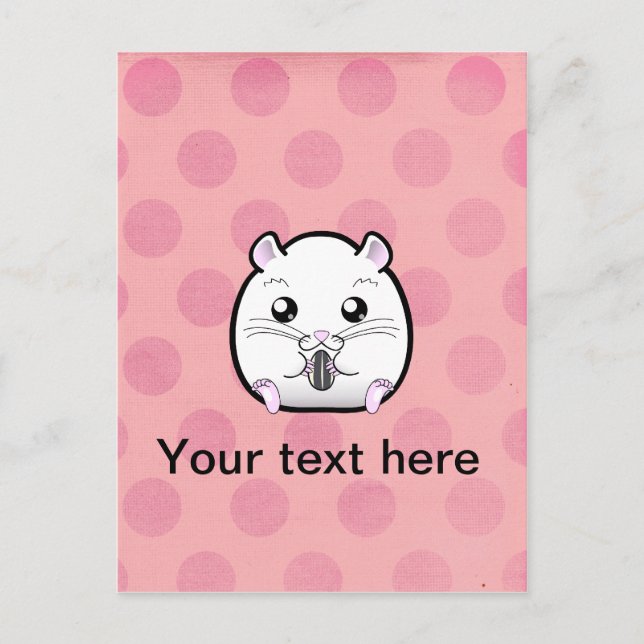 Rugular All White Syrian Hamster Postkarte (Vorderseite)