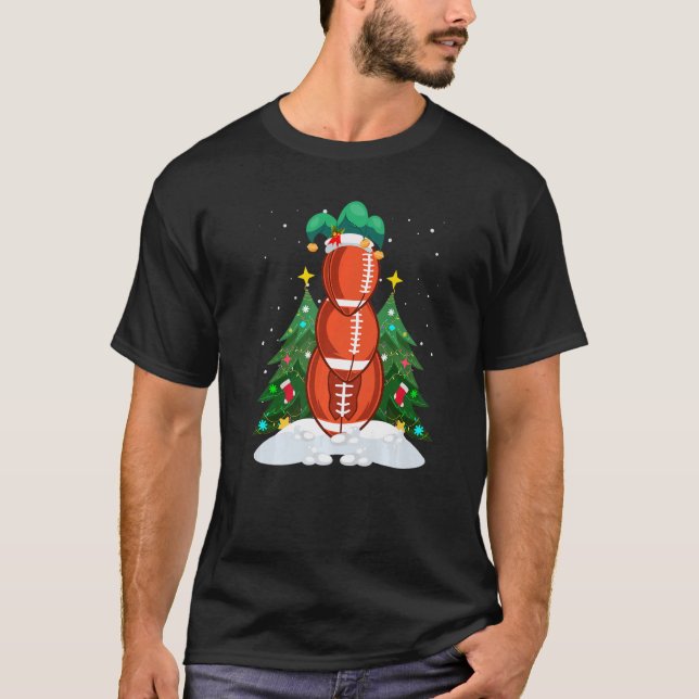 Rugy Snowman Football Spieler Premium T-Shirt (Vorderseite)