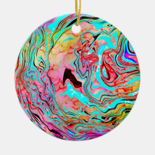 Ruhe Abstrakte Fluid Kunst Weihnachten Keramik Ornament