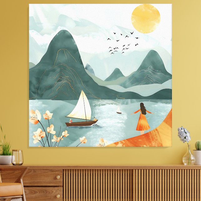 Ruhe am Meer Leinwanddruck (Insitu (Wohnzimmer))