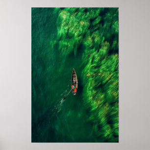 Ruhe auf See - ruhiges Boot durch Gr Poster
