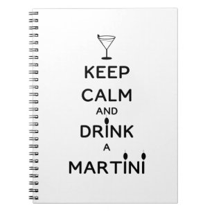 Ruhe behalt und Drink A Martini Notizblock