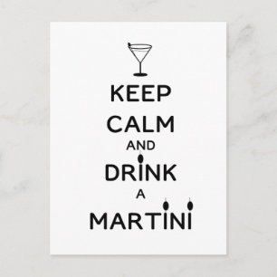 Ruhe behalt und Drink A Martini Postkarte