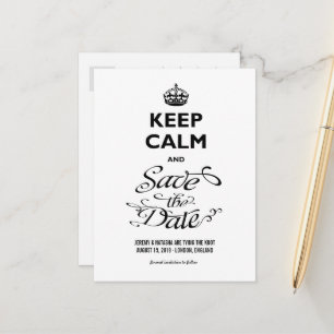 Ruhe behalt und Save the Date locker Script Funny Ankündigungspostkarte