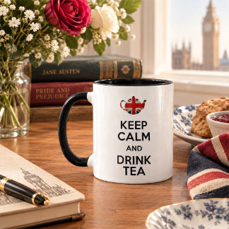 Ruhe behalt und Tee trinken Tasse