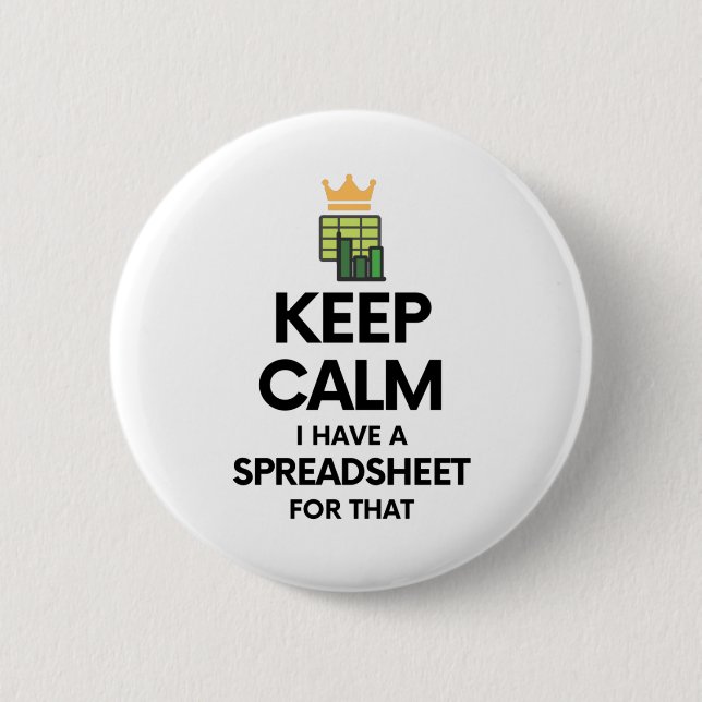 Ruhe behalten habe ich eine Tabelle für das - Exce Button (Vorderseite)