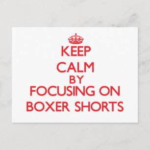 Ruhe behalten, indem man sich auf Boxer Shorts kon Postkarte