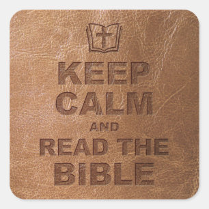 Ruhe behalten Lesen der Bibel Quadratischer Aufkleber