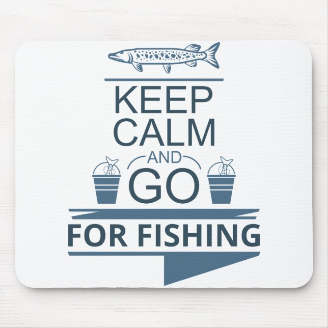 Ruhe behalten und angeln gehen mousepad (Vorne)