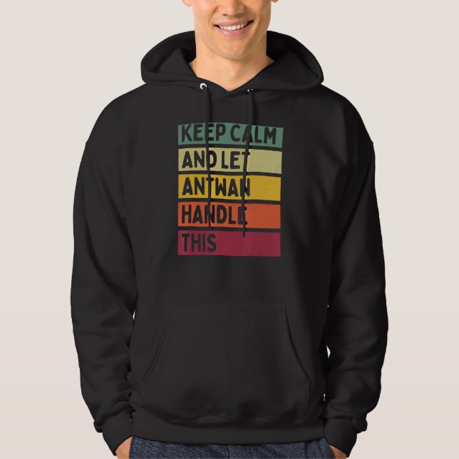 Ruhe behalten und Antwan Gelassen dieses Retro-Zit Hoodie (Vorderseite)