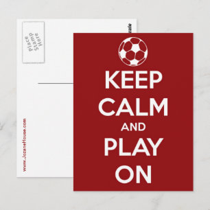 Ruhe behalten und auf roter Postkarte spielen