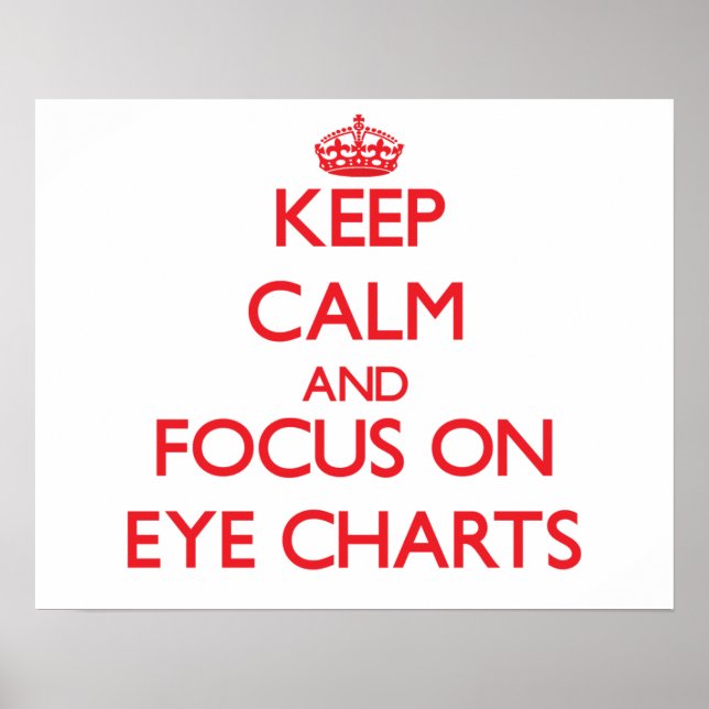 Ruhe behalten und Augenmerk auf EYE-CHARTS legen Poster (Vorne)