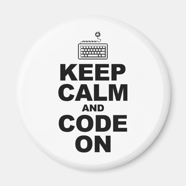 Ruhe behalten und Code auf Magnet (Vorne)