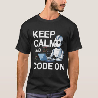Ruhe behalten und Code auf T-Shirt