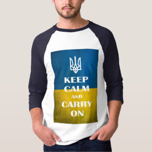 Ruhe behalten und das ukrainische Emblem Trident T T-Shirt