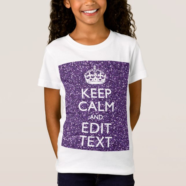 Ruhe behalten und den Glamour Ihres Textes Mauve h T-Shirt (Vorderseite)