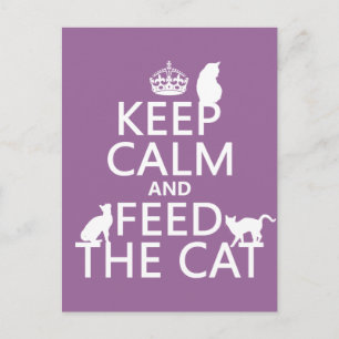 Ruhe behalten und die Katze Gefüttert Postkarte