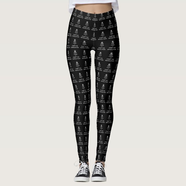 Ruhe behalten und die Revolution zu starten Leggings (Vorderseite)