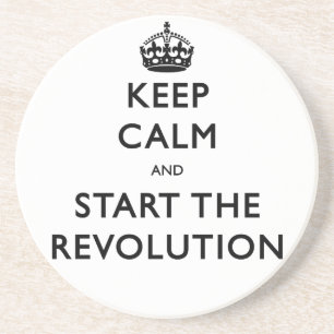 Ruhe behalten und die Revolution zu starten Sandstein Untersetzer