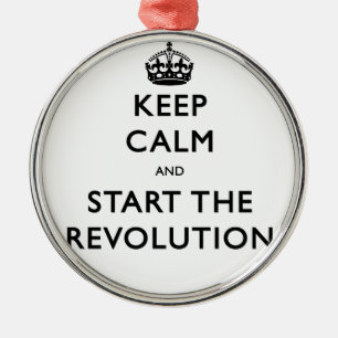 Ruhe behalten und die Revolution zu starten Silbernes Ornament