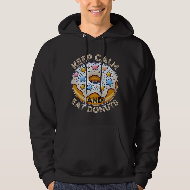 Ruhe behalten und Donuts essen Hoodie (Vorderseite)