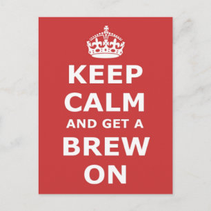 Ruhe behalten und eine Brew-On Postkarte