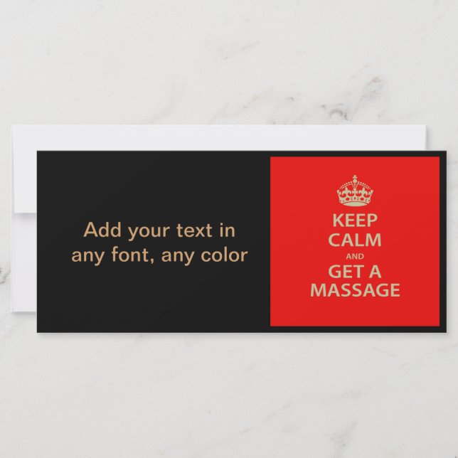 Ruhe behalten und eine Massage erhalten (Vorderseite)