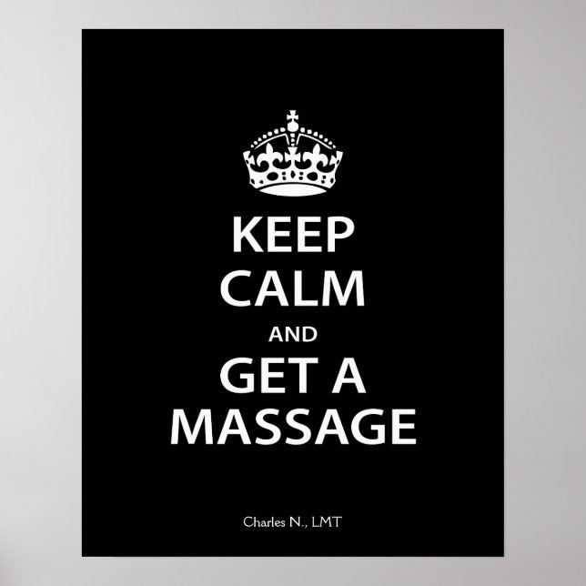 Ruhe behalten und eine Massage erhalten Poster (Vorne)