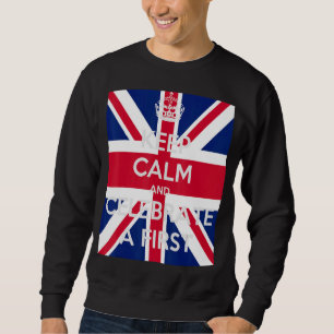Ruhe behalten und einen ersten Text auf der Gewerk Sweatshirt
