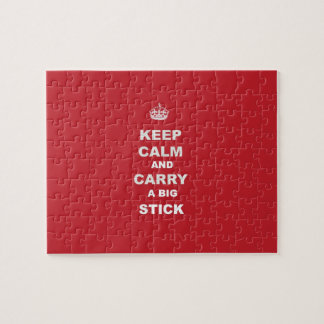 Ruhe behalten und einen großen Stick tragen Puzzle