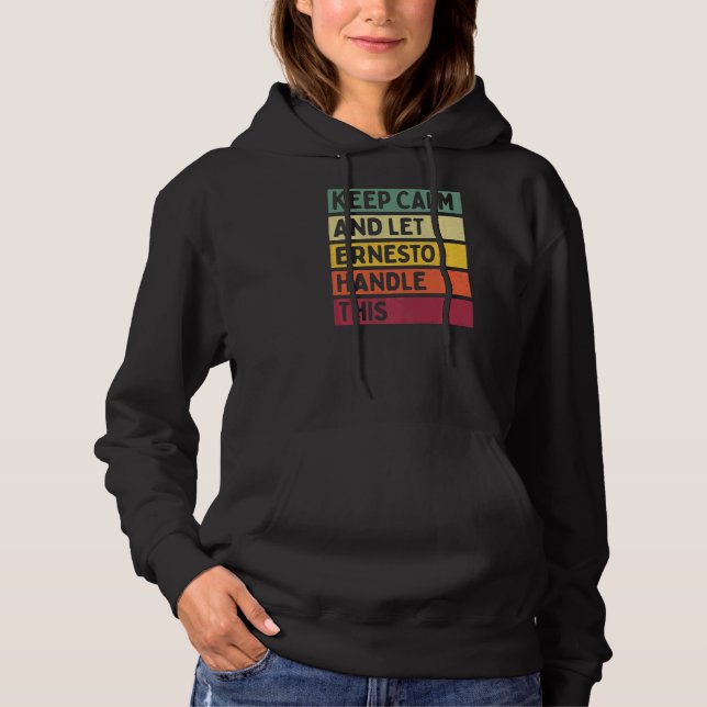 Ruhe behalten und Ernesto Gelassen, dieses Retro-A Hoodie (Vorderseite)