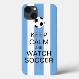 Ruhe behalten und Fußball Argentinien Blaue Streif Case-Mate iPhone Hülle