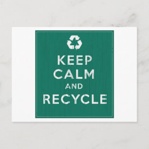 Ruhe behalten und Gerecycelt Postkarte