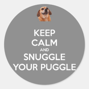 Ruhe behalten und Ihr Puggle STICKER schnupfen - g