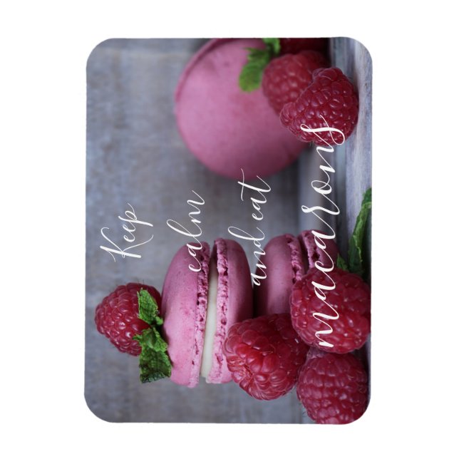Ruhe behalten und Macarons essen Magnet (Vertikal)