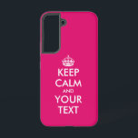 Ruhe behalten und Mem-Rosa-Sitte beibehalten Samsung Galaxy Hülle<br><div class="desc">Behalt Ruhe und trage Mem Neon pink Custom Samsung Galaxy S22 Case. Machen Sie Ihr eigenes personalisiertes behalten ruhiges Zitat. Rosa oder benutzerdefinierte Hintergrundfarbe. Funny Template Design mit moderner Typografie und Prinzessin Krone. Farben können geändert werden.</div>