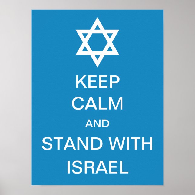 Ruhe behalten und mit Israel stehen Poster (Vorne)
