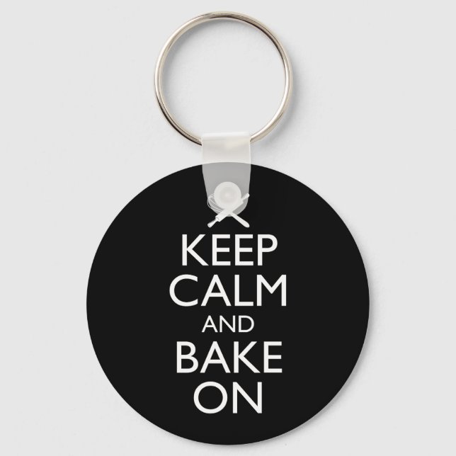 Ruhe behalten und nachbacken schlüsselanhänger (Vorderseite)