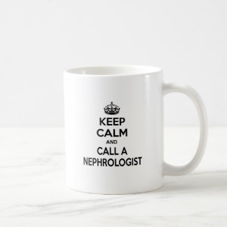 Ruhe behalten und Nephrologe anrufen Tasse