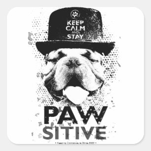 Ruhe behalten und Pawsitiv Bleibe Quadratischer Aufkleber