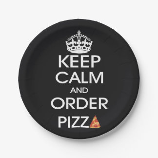 Ruhe behalten und Pizza bestellen Pappteller