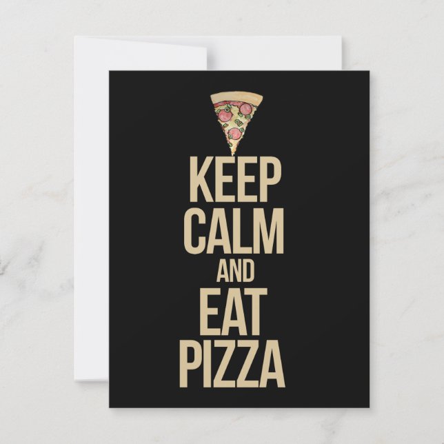 Ruhe behalten und Pizza essen Einladung (Vorderseite)