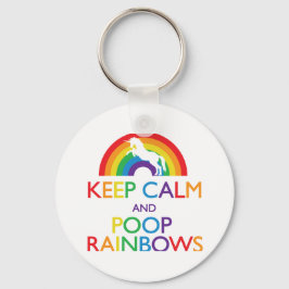 Ruhe behalten und Rainbows Unicorn Gekackt Schlüsselanhänger