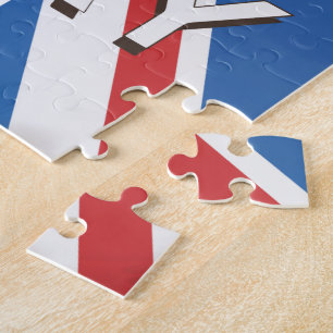 Ruhe behalten und Reiseplakat weiterführen Puzzle