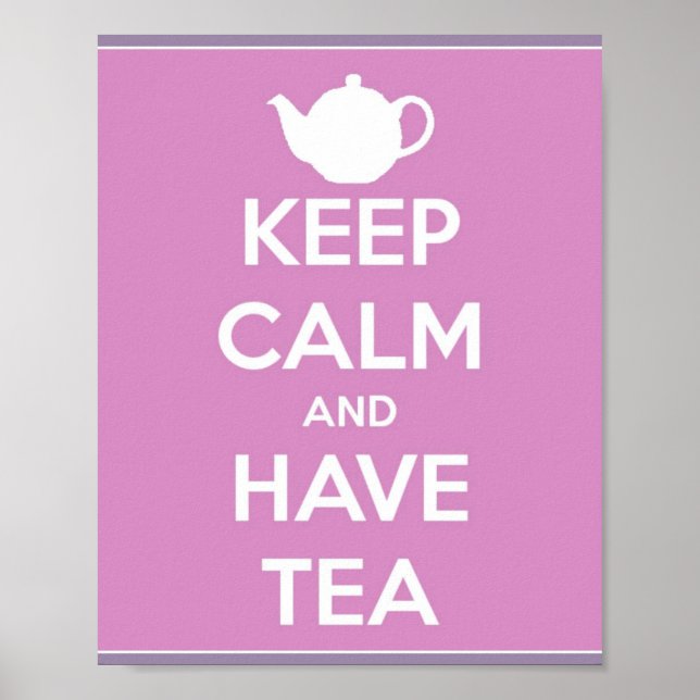 Ruhe behalten und Teebuch haben Poster (Vorne)